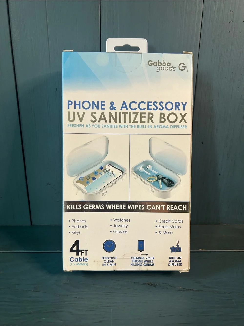 Gabba Goods White Phone & Accessory UV Sanitizer Box | New in Box
